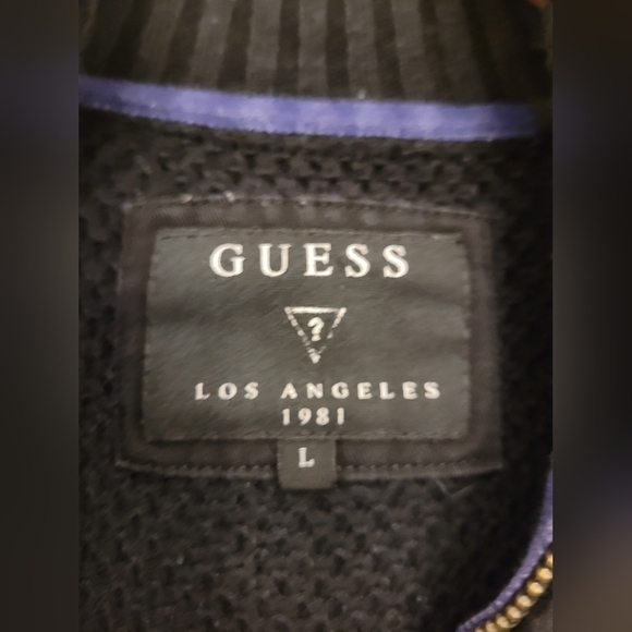 Guess Full-Zip Black Cardigan Sweater (Large) - Picture 2 of 3